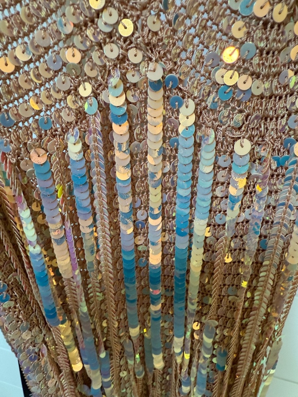 Retrofete Rose Gold Sequin Fringe Maxi Dress - Picture 7 of 15